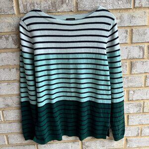 Talbots Long Sleeve Lambswool Blend Striped Sweater Women's Size S.